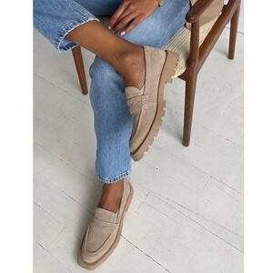 Dolce Vita Elias Flats Dunes Suede Loafers Old Money Women 8.5 Tan Penny Shoes
